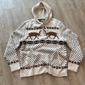 American Eagle Outfitters Super Soft Elk Fairisle Sweater Hoodie Size Large
